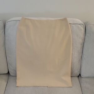 Moda International Cream Pencil Skirt With Slit